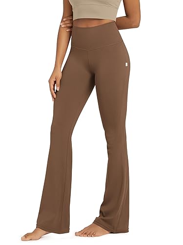 ODODOS Women's Powerful Tummy Control Flared Yoga Pants 2.0 High