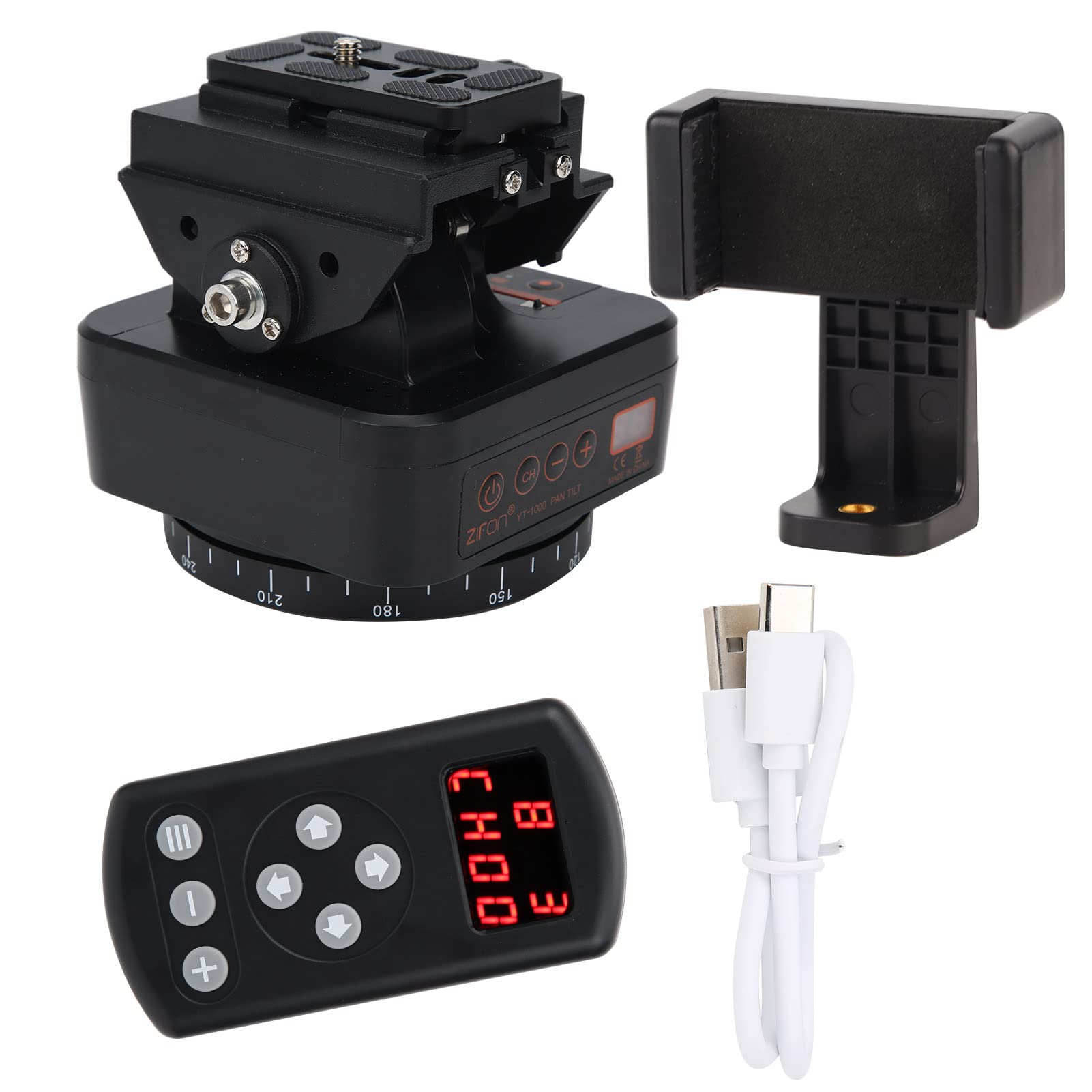 YT1000 Cámara de Control Remoto Inalámbrico con Cabeza de Bola Eléctrica Panorámica Rotación de 360° para Grabación de Video Compatible con la Mayoría de Las Cámaras para Entusiastas de la