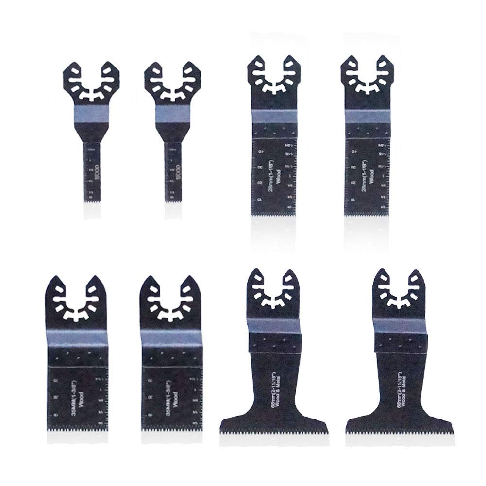 8 lame universali in acciaio al carbonio per taglio del legno, lame oscillanti per utensili multifunzione Fein, Dremel, Bosch, Makita, Dewalt