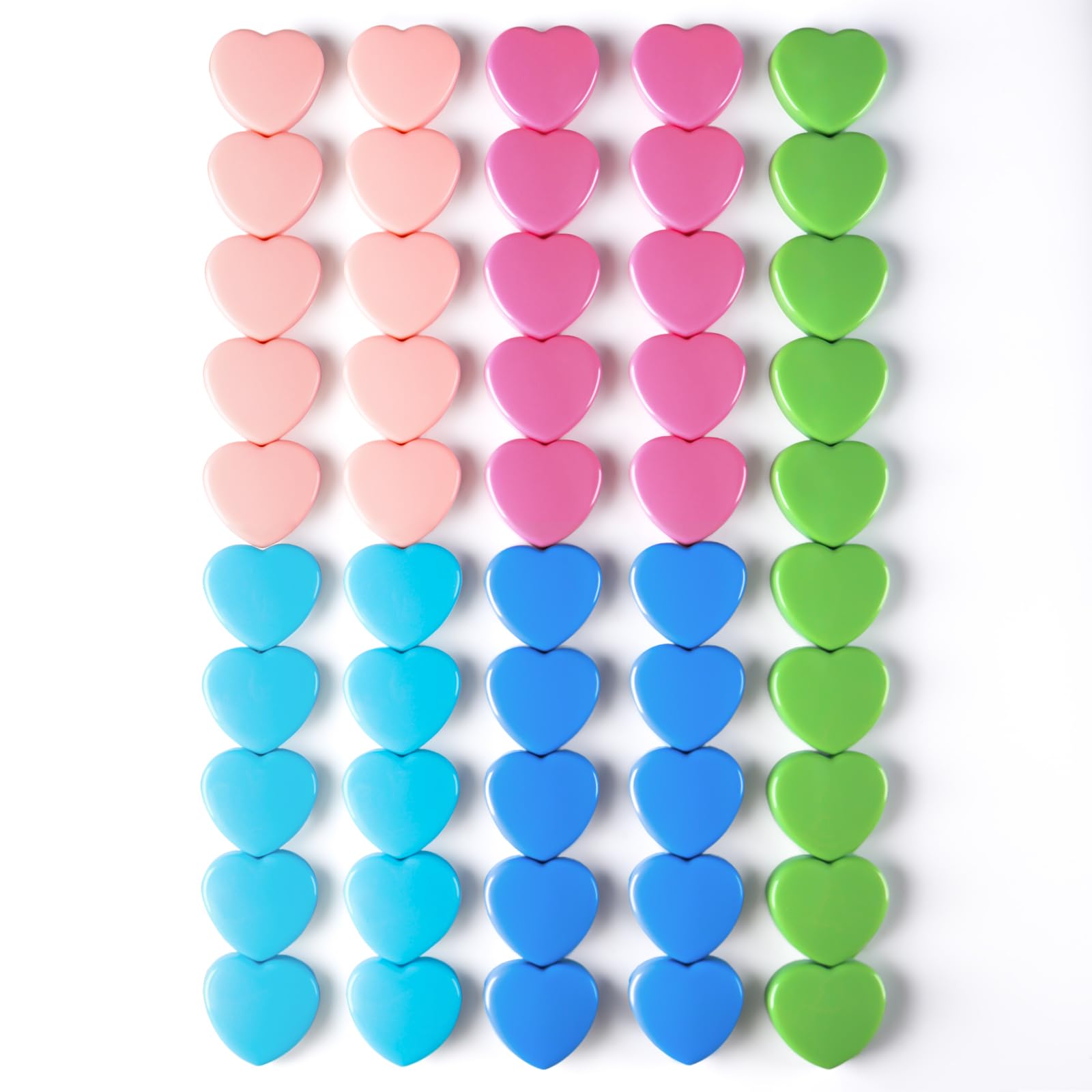 DUJEQM Fridge Magnets - 50 Pcs Heart Strong Magnet, Decorative Small magnets for Whiteboard, Crafts & Notice Boards - Heavy Duty Magnets Cute Mini Magnet for Adults, Office, Kitchen, School, 5 Colors