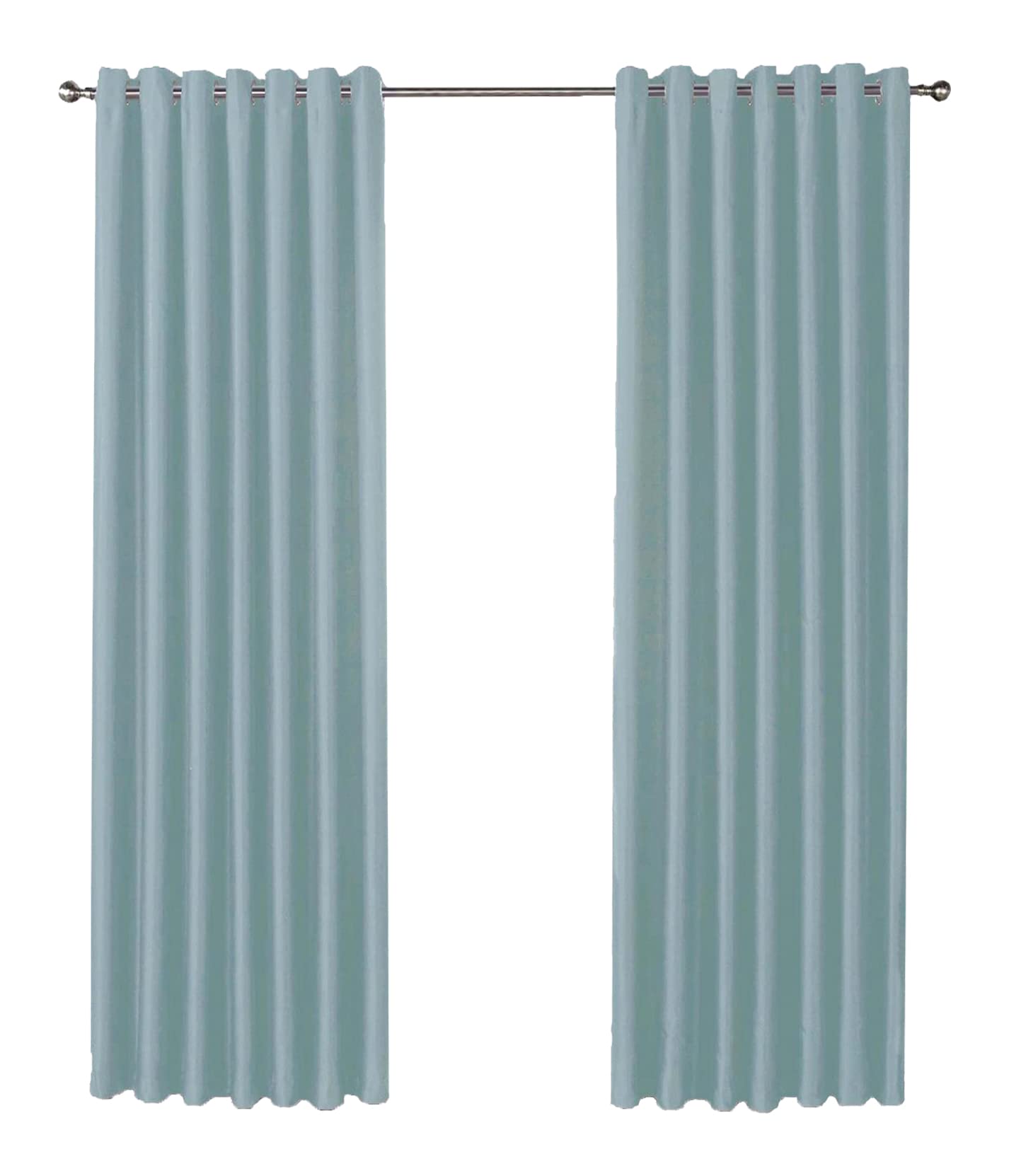 Olivia Rocco Blackout Eyelet Curtains Black Out Thermal Ring Top Curtain Pair Window Treatment Living Room Bedroom, 90" (Width) x 90" (Drop) Duck egg