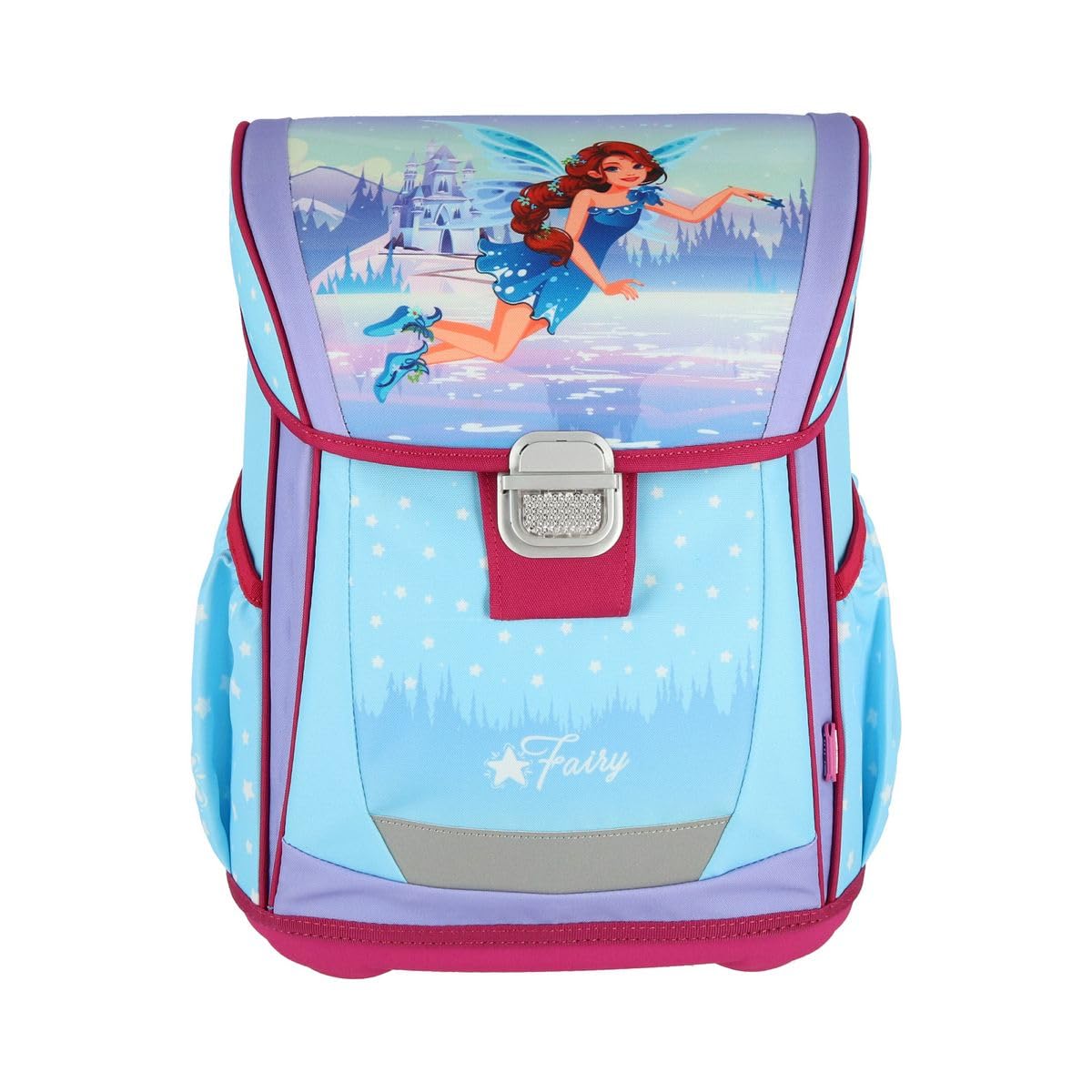 itenga Grundschul Ranzen Set COOL - Schulranzen Set 4 teilig für Jungen und Mädchen mit Mäppchen Faulenzer Turnbeutel (Fee)