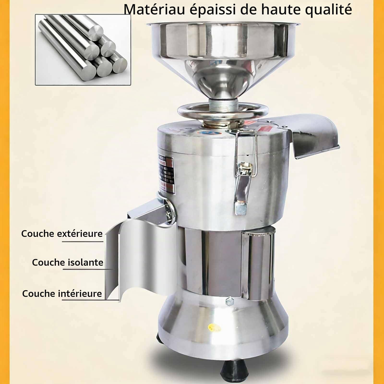 Machine à Lait de soja Professionnelle, Machine Automatique à Lait de soja, Moulin à Grains électrique pour la Fabrication de Lait de soja, de légumineuses sèches et de Tofu. 25KG/H