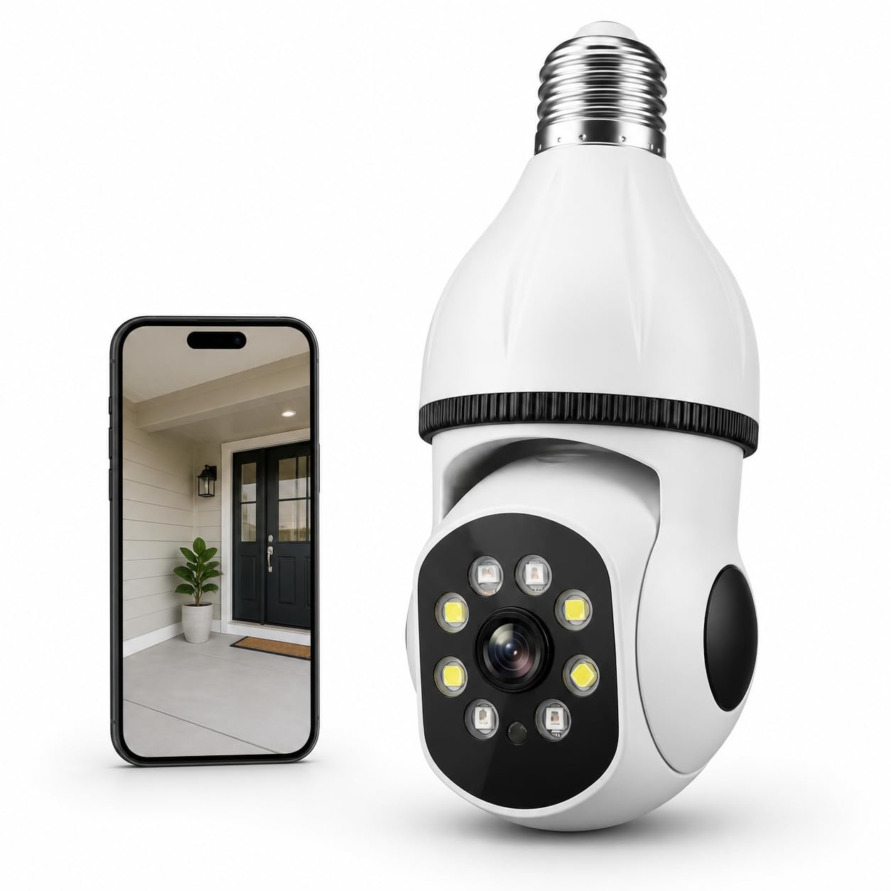 Photo 1 of ***BROKEN, SOLD FOR PARTS*** NEYESECU 2K Light Bulb Security Camera for Home, 360° Pan Tilt Indoor Outdoor Camera with Color Night Vision, Motion Detection, Two-Way Audio, App Remote Control, E27 Easy Installation
