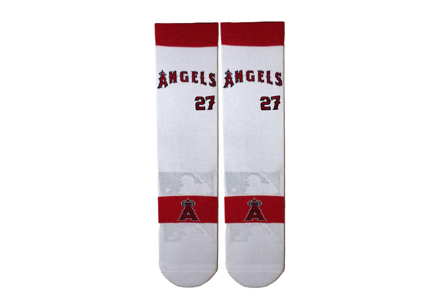 PKWY Mike Trout Angels Baseball Team #27 Unisex Player Uniform Crew Socks
