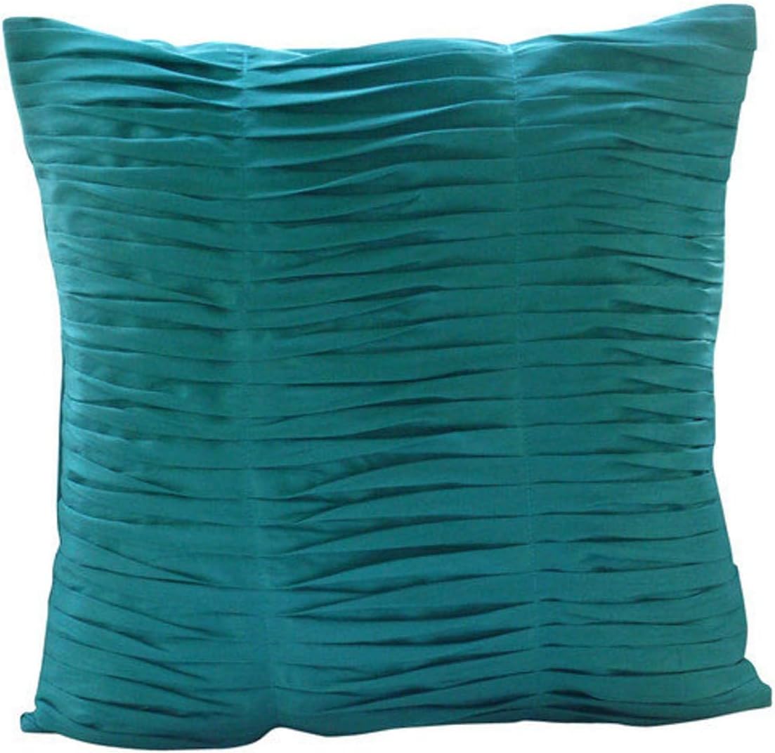 The HomeCentric Pillow Covers, Mango Yellow Pillow Cover, Textured Pintucks Pillowcases, 18x18 inch (45x45 cm) Square Silk Pillow Cover Couch, Modern Pillow, Solid - Mango Souffle