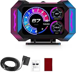 Head Up Display P25, Velocimetro Digital Automotivo, Monitoramento com GPS e OBD, Alerta de Velocidade e Diagnóstico Completo - Segurança e Eficiência para Motoristas Profissionais e Iniciantes