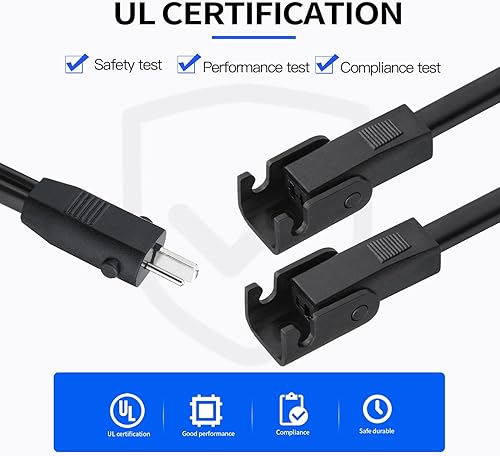 Miniatura 5 de StickyDeal Cable divisor de alimentación reclinable de 47 pulgadas, cable divisor de 2 pines, 2 motores a 1 fuente de alimentación para silla