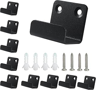 BokWin 10 Pack Stainless Steel Hanger Bracket - Ceramic Tile Hanger & Wall Mount Brackets Hook for Securely Hanging Picture Frames, Mirrors, Wall Tiles - 25mm Inner Width, Black
