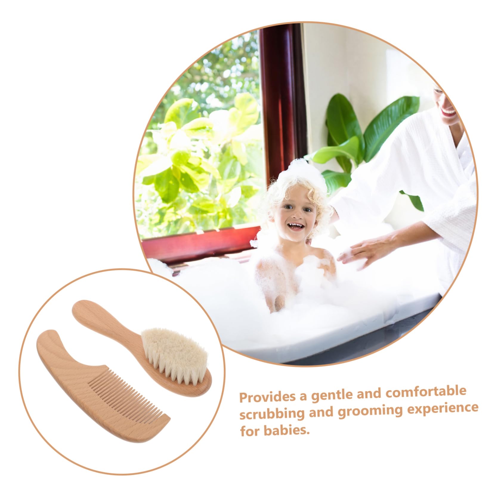 Toyvian 5 Juegos juego cepillos peine set cuidado bebe kit cuidado bebe herramientas hair brushes cepillo para el cuero cabelludo cepillo pelo recién nacido chica colocar cuna