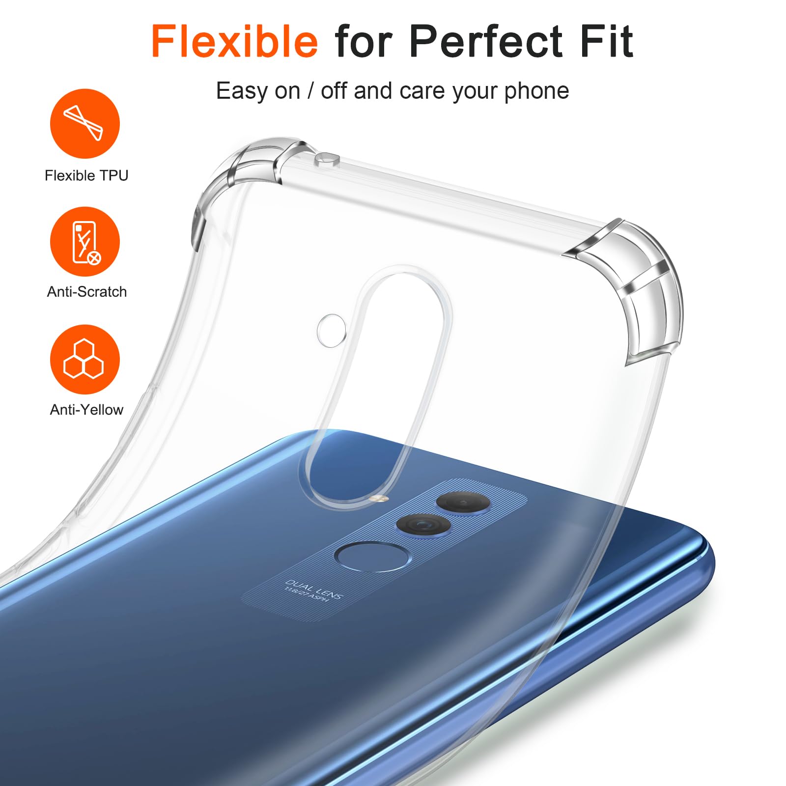 iVoler Cover per Huawei Mate 20, Custodia Trasparente per Assorbimento