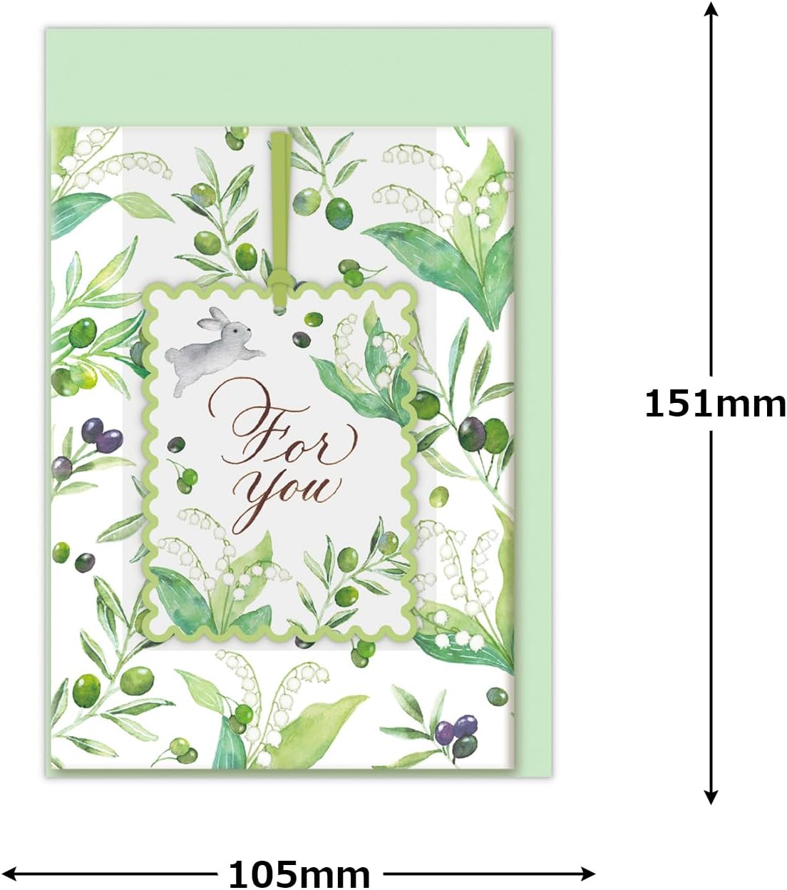 Hallmark Message Card with Book Cover, Green 844-738