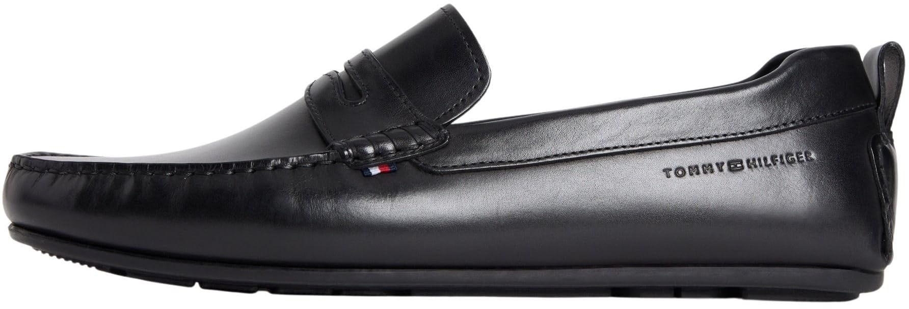 Tommy Hilfiger Men's Black Loafers in Size 10, Sports Direct