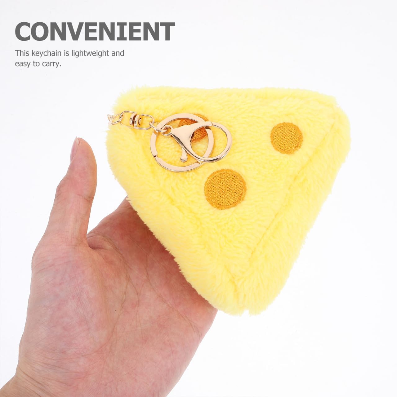 MAGICLULU Cute Cheese Keychain Plush Fuzzy Stuffed Pendant Soft Fluffy Cheese Charm for Backpacks Bags Purses and Keys Lightweight Kawaii Food Accessory for Girls 7.28 X 4.33 X 1.77 in image 5