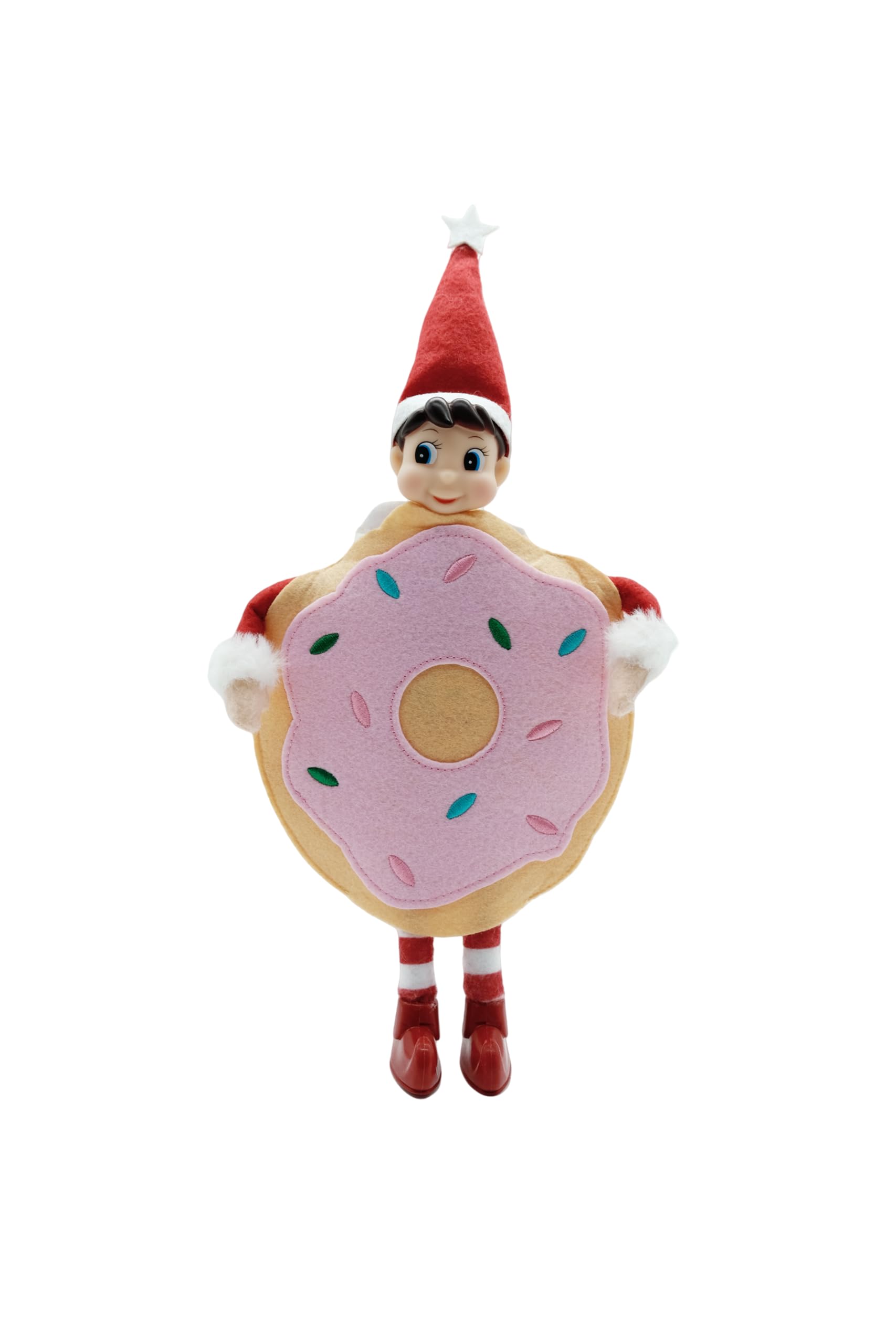 Accesorios de muñeca de elfo de Navidad, hermosos trajes de costura de dona para niños o niñas, muñeca no incluida