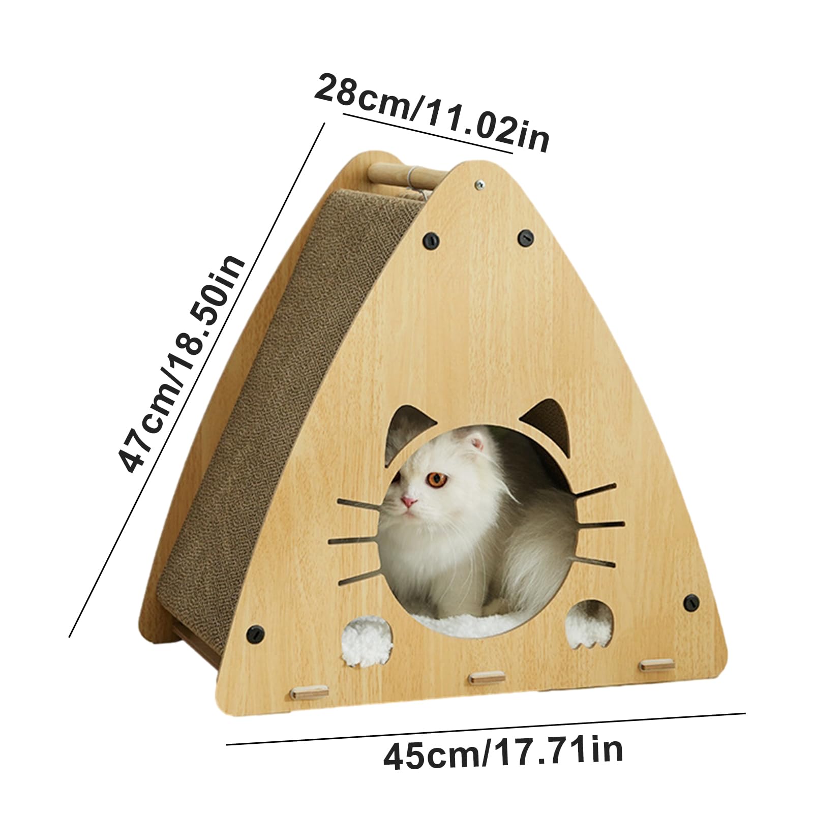 Casetta per gatti,Cuccia per gatti in cartone Tiragraffi sicuro e solido | Casetta per gatti da interno in legno, casetta multifunzionale per gatti in cartone per gattino, a rip