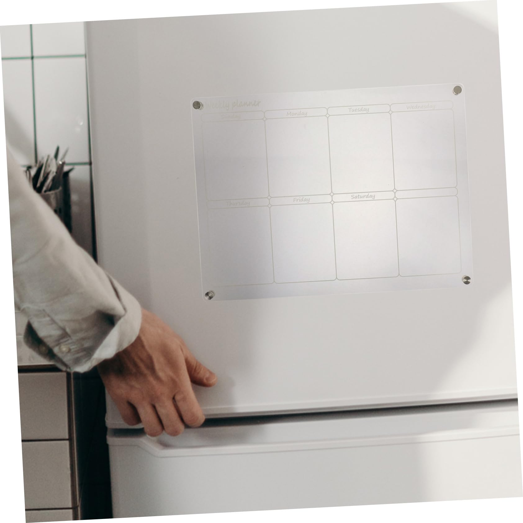 SHOWERORO Calendario Junta De Planificación Transparente Tablero Acrílico De Borrado Seco Para Oficina Cocina y Uso Refrigerador Para Planificar Semanalmente La Pared