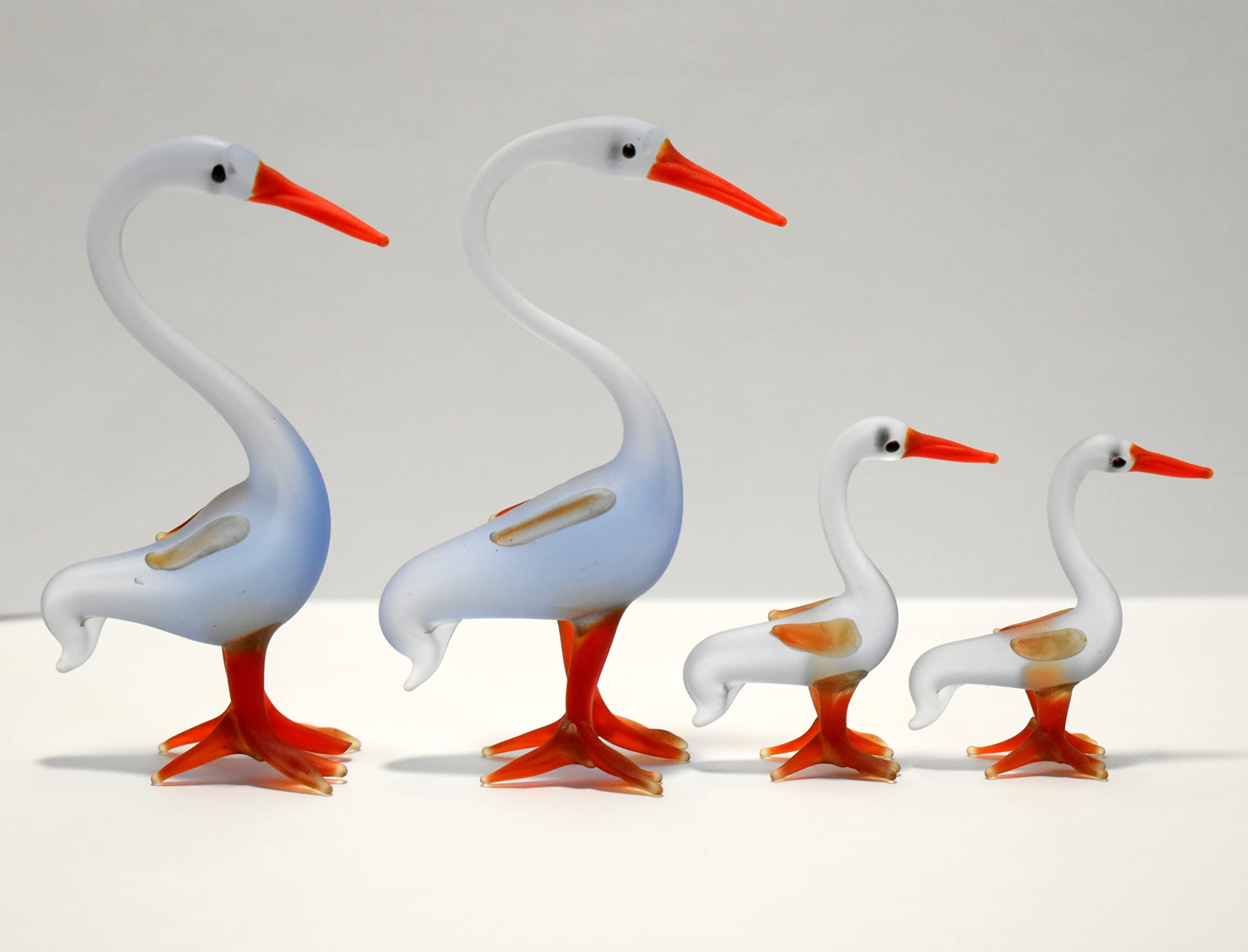 MARBOGLASS India Glass Handicraft Mini Swan Family for Home Decorative Show Pieces Items(Blue)