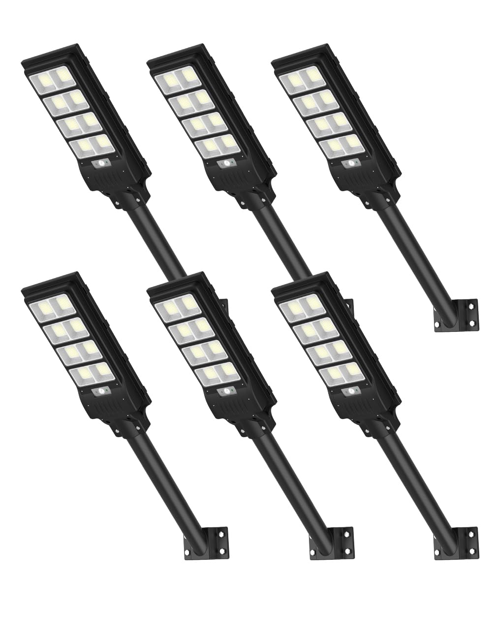 Sararoom Lampione Solare LED Esterno, 400W/720Led Lampioni Solari con Sensore di Movimento, 3 Modi/6500K Lampada da esterni con Telecomando, IP65 Luce di Sicurezza per Giardino Garage,6 Pack