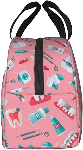 Miniatura 9 de AKEOPIST Lonchera para dentistas, higienista dental, bolsa de almuerzo linda, bolsa de almuerzo aislada, para mujeres, hombres, trabajo, campamento,