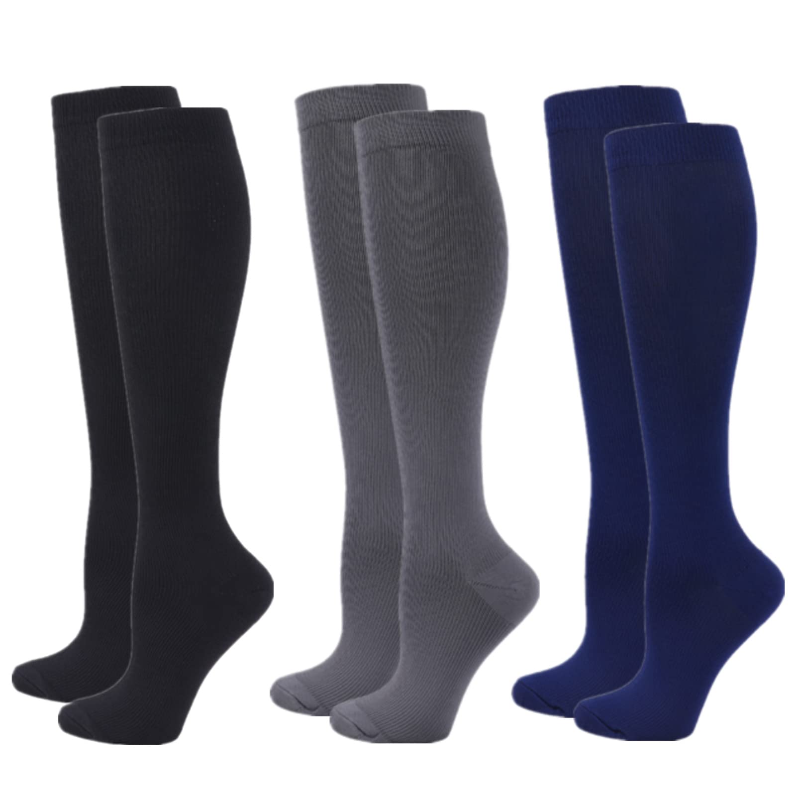 Compression Socks for Women Men, 2/3/4/6 Pairs 20-25mmHg Knee High Socks Compression Stockings for Sport, Athletic, Edema, Diabetic, Varicose Veins, Travel, Pregnancy, Nursing — view 14