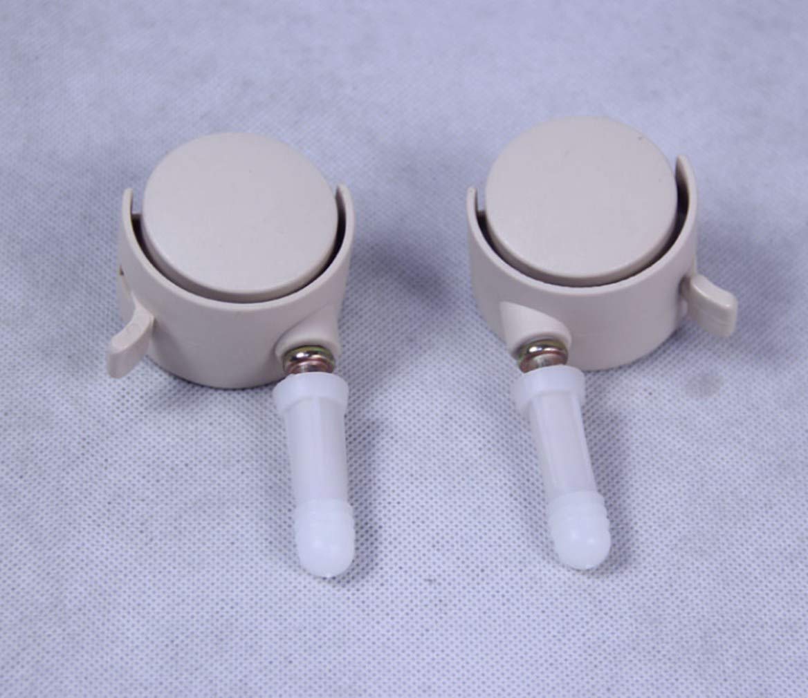 Muebles de Nailon para Cuna,Ruedas giratorias silenciosas con Frenos,diseño de Ruedas Dobles,Ruedas de Repuesto,Varilla de Montaje de 7,4 mm,con Manguito de Montaje,para Cama de niños con ca