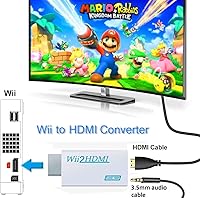 Vista 2 de Convertidor Wii a HDMI, Wii2 a HDMI para salida de audio de video HD con conector de audio de 0.138 in, compatible con todos los modos