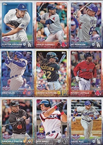 2015 Topps Opening Day MLB Baseball Series Complete Mint Hand Collated 200 Card Set with Mike Trout Bryce Harper Plus