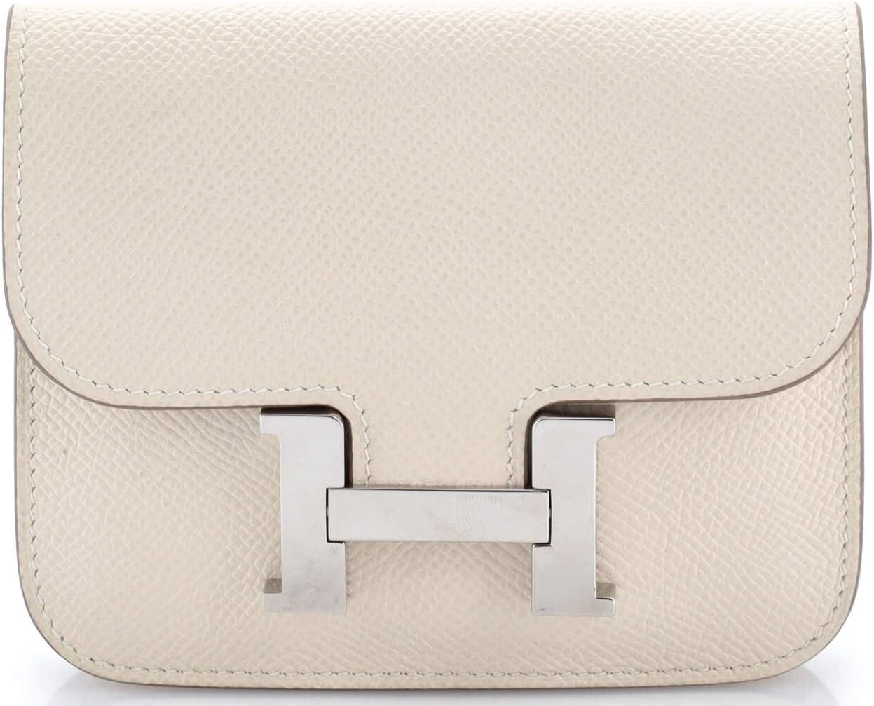 Pre-Loved Constance Slim Wallet Epsom, Craie