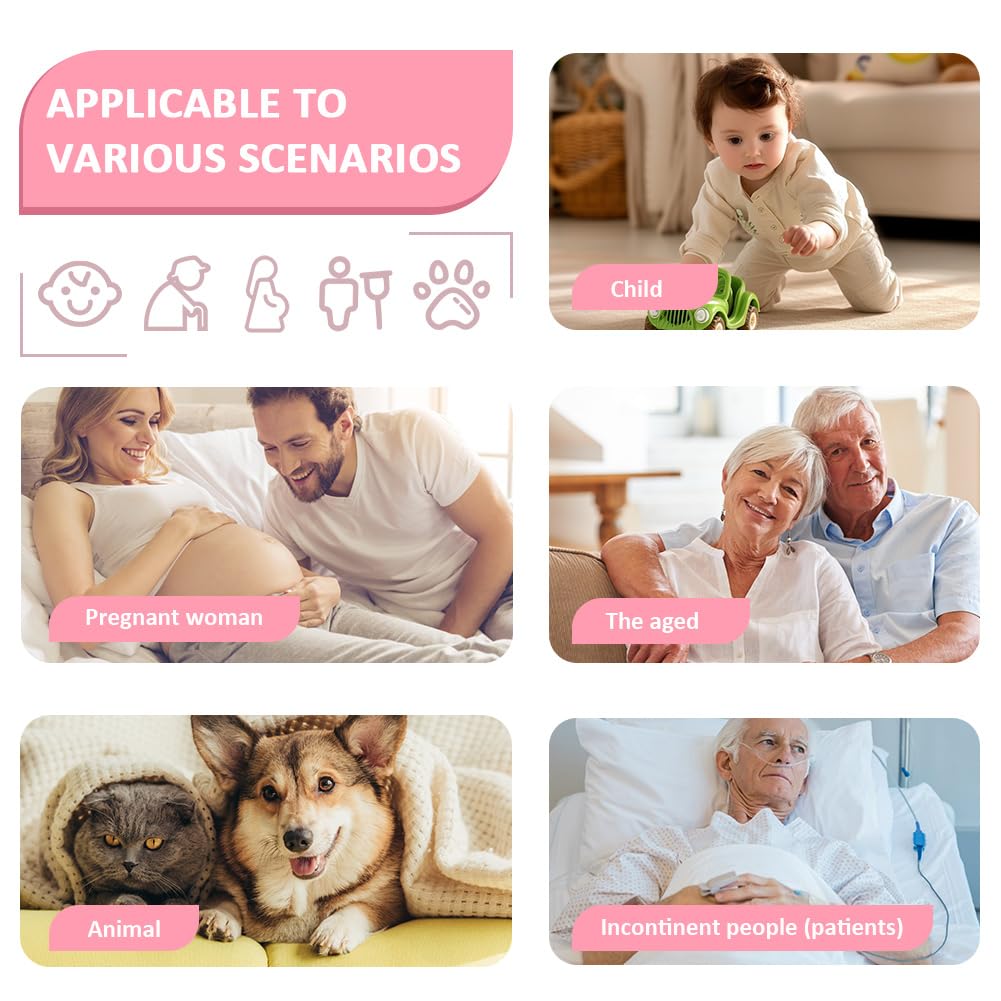 DUJUIKE Materassino Per Incontinenza lavabile, Traversa Impermeabile Assorbente, Protezioni per materassi per incontinenza, Riutilizzabili, Adatto ad adulti, neonati, anziani (Rosa, 90x150 cm)