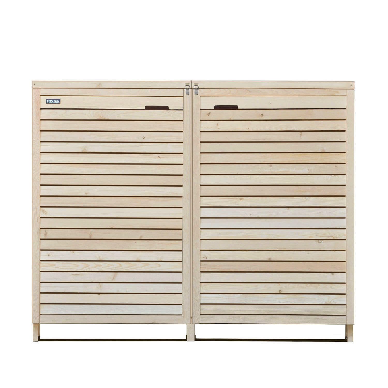 Mülltonnenbox Mülltonnenverkleidung 4 Tonnen Mülltonnecontainer Holz Natur 240L vormontiert mit Rückwand Adria