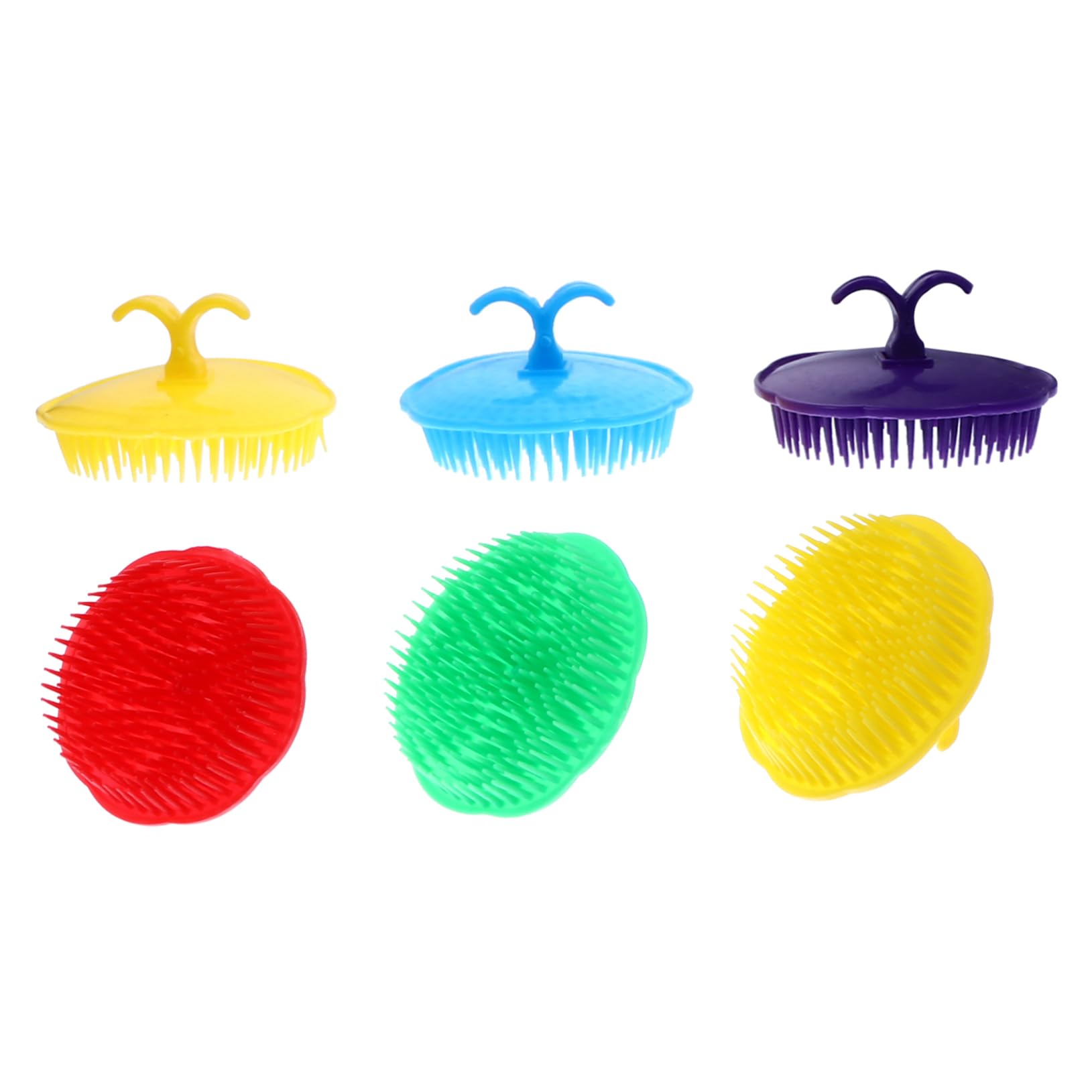 Cepillo Masajeador Cuero Cabelludo Ligero de Plástico Diseño Ergonómico y Clip de Mano, Adecuado para Lavar el Cabello y Promover Crecimiento Natural, Pack de 12 Color Aleatorio