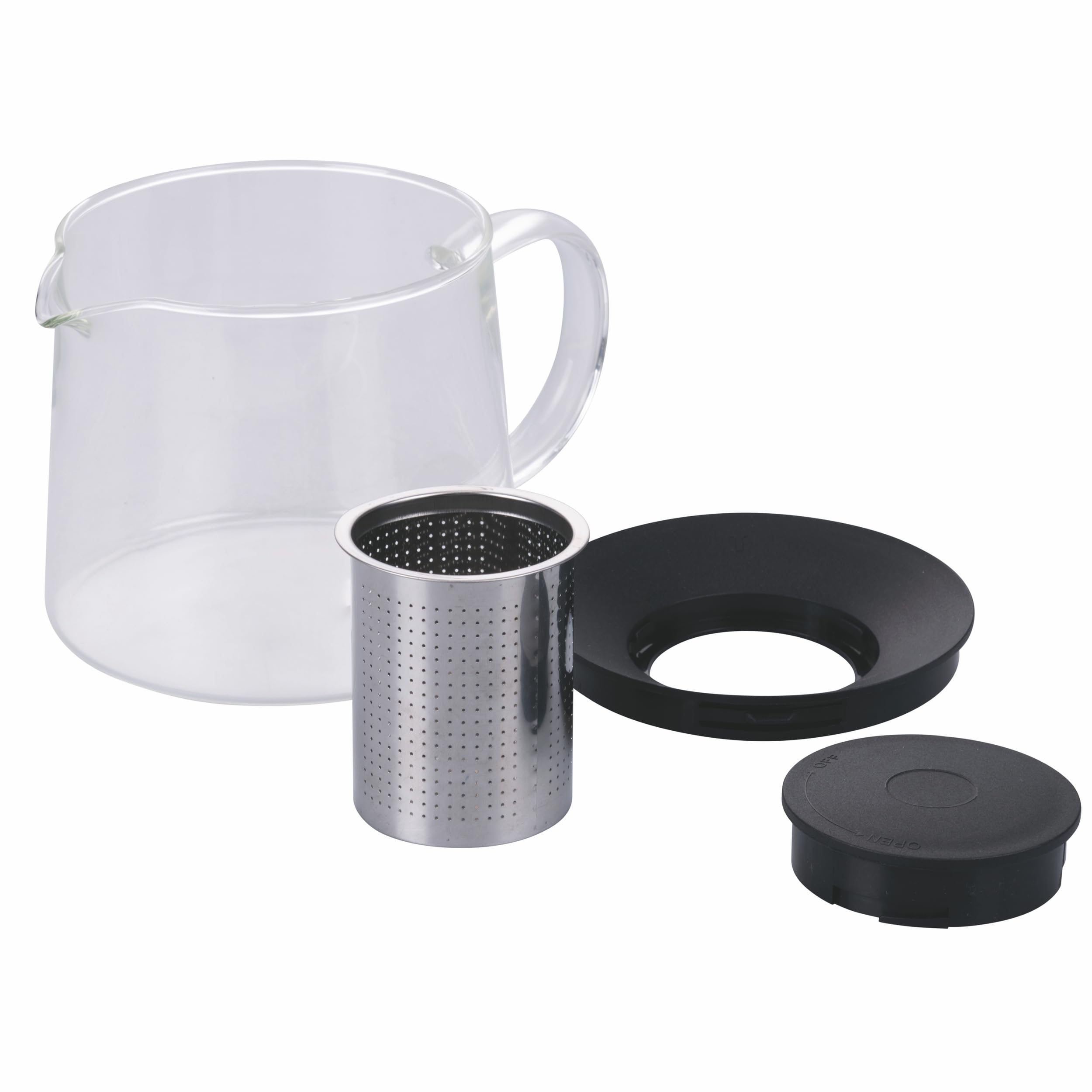 GALILEO Théière ronde 1 L avec infuseur en verre borosilicate, OuiChef