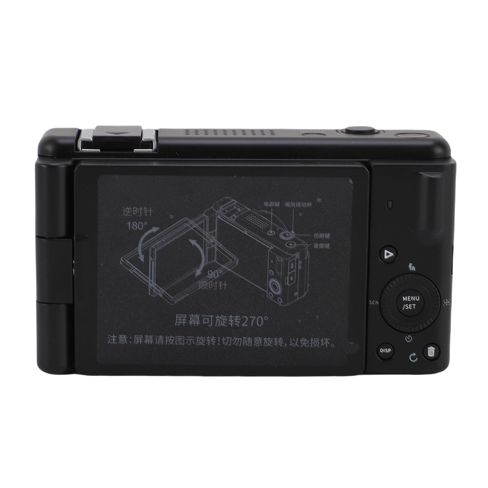 WINH Fotocamera digitale 5K ad alta risoluzione con sensore da 80 MP, stabilità giroscopica a 5 assi e controllo dell'otturatore preciso per fotografia di paesaggi, materiale ABS (nero)