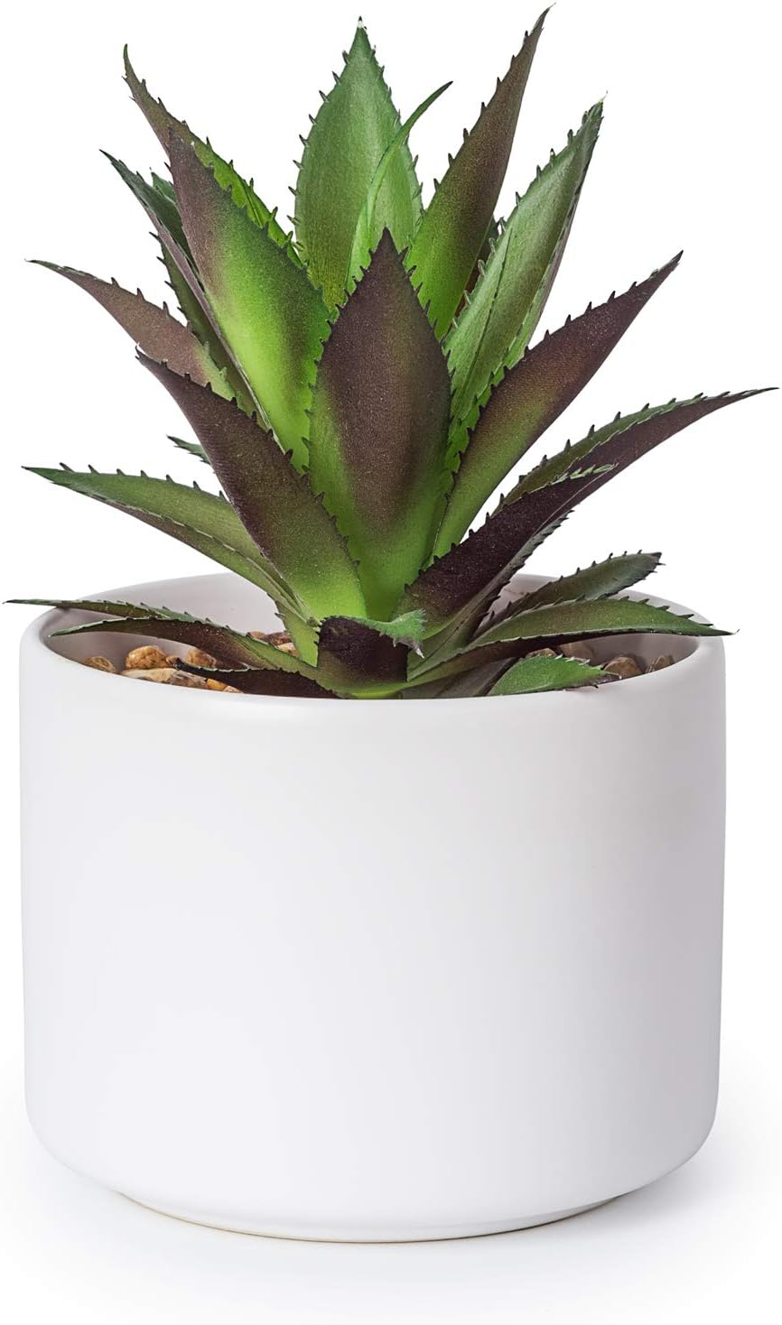 Lvydec Artificial Succulent Plants - Fake Pineapple Top Potted Plant with a Ceramic Pot for Home Bath Office Shelf Decoration