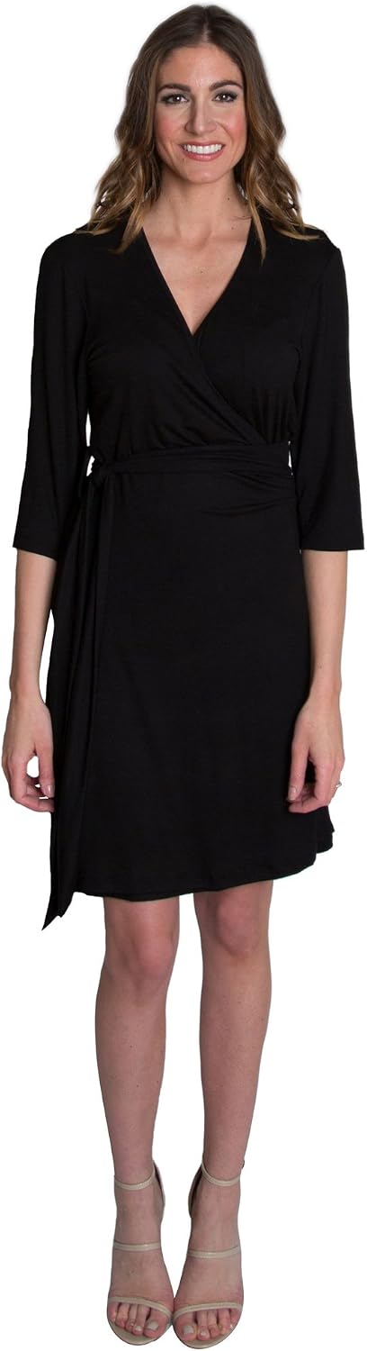 Whimsical Wrap Front Tie Nursing and Pumping Dress - Stylish, Simple and Discreet