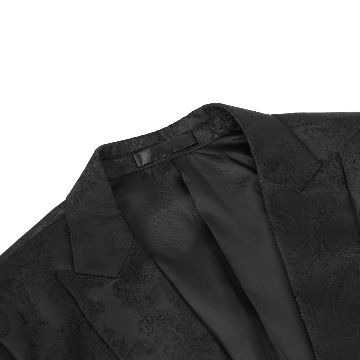 Allthemen Męska żakardowa marynarka Paisley elegancka luksusowa kurtka, 1 guzik Slim Fit Smoking na wesele z kieszeniami
