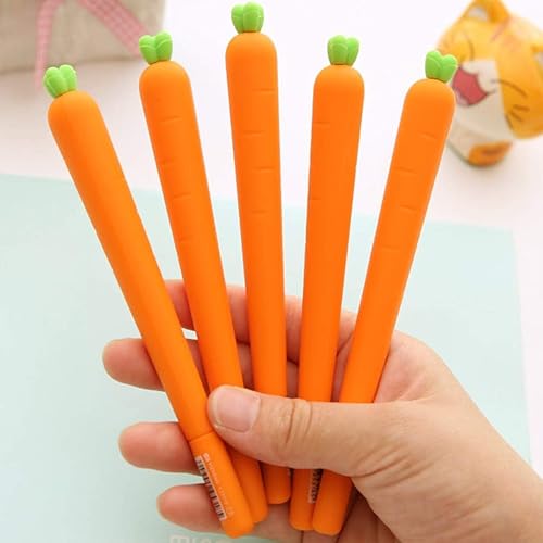 Miniatura 4 de 24 bolígrafos de tinta de gel de zanahoria, lindo bolígrafo de silicona para suministros de oficina, bolígrafos de dibujo, regalos y artículos de