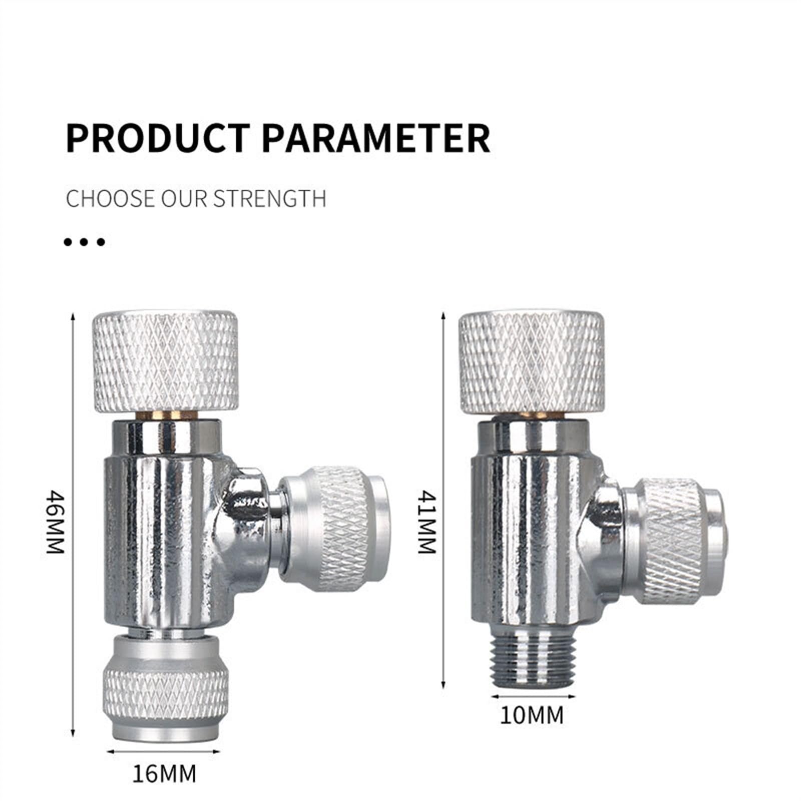 Regulator zaworu igłowego 4 * 6 mm specjalna rura co2 do akwarium system co2 dostrajanie dwutlenku węgla (kolor: W00-01B-podwójna głowica)