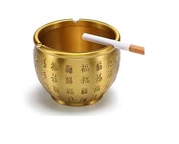 灰皿　銀星鍮器工芸社　真鍮　福　約500g　韓国製 Amazon.co.jp: 灰皿 中華風灰皿、喫煙者用レトロ真鍮灰皿