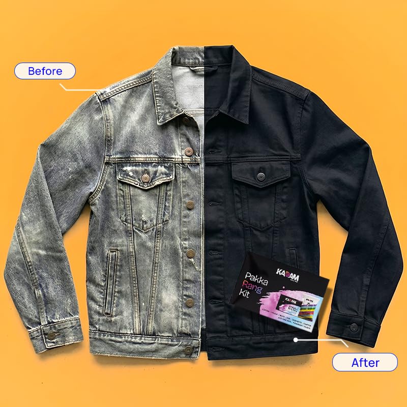 Kadam Pakka Rang | Jeans Black | 3 Kadam Pakka Rang Sachets | 3 DyFix Color Fixer Sachets | Permanent Fabric Dye Colors 3