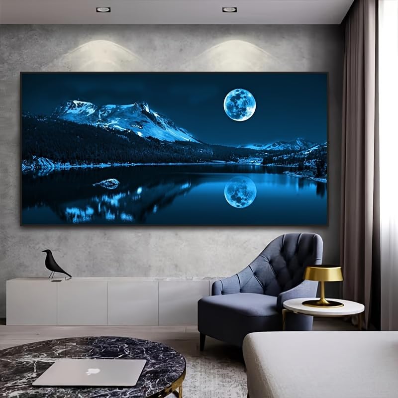 Cuadro de paisaje nocturno para decorar paredes de oficina y dormitorio moderno