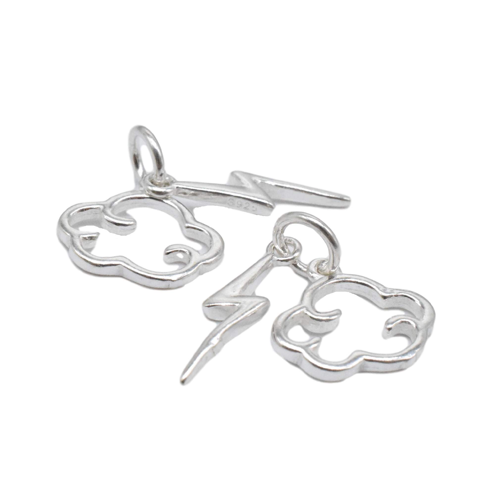 Collana Ciondolo Nuvola Con Fulmine In Argento 925 Sterling - Finitura Bronzo - Catena 18"
