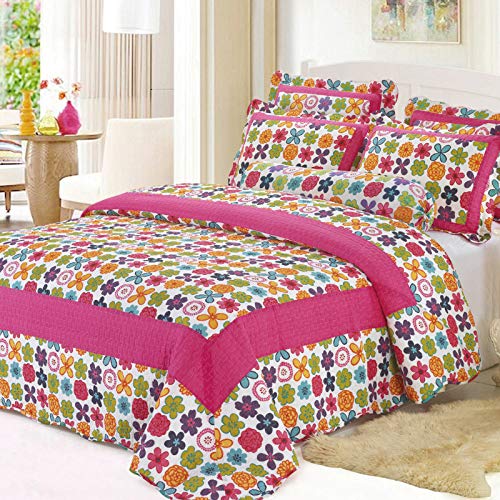 LMXDCS Conjunto De Colcha Cama Acolchada Patchwork con 2 Fundas Cojine