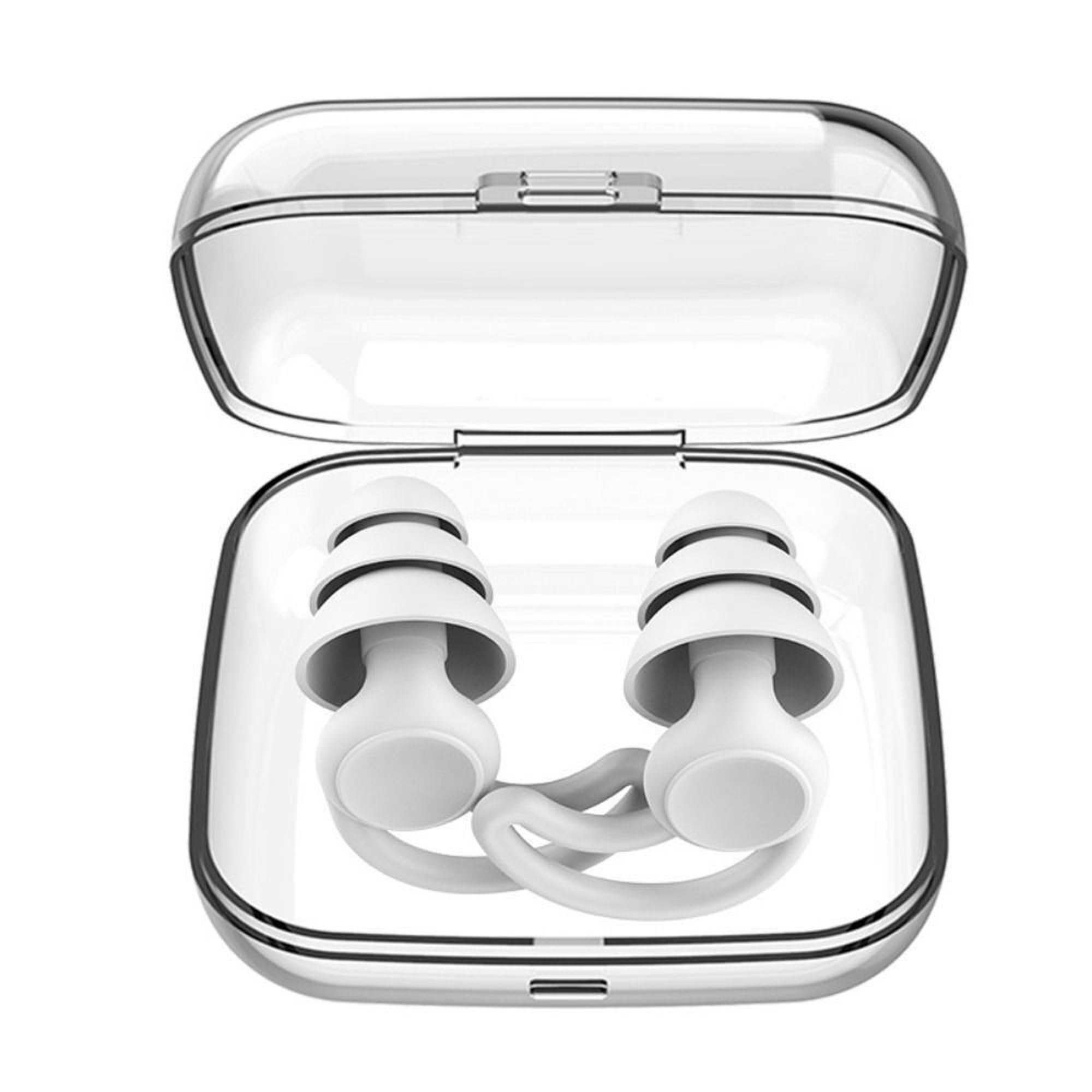 AUGEN Ear Plugs for Sleeping, Noise Canceling, Reusable Silicone Earplugs for Hearing Protection, Waterproof EarPlugs Suitable for Sleeping Swimming Studying Traveling Concerts Airplanes (White B, M9)