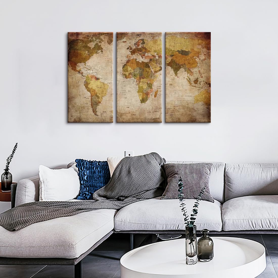 Amazon.co.jp: アートパネル 世界地図 ポスター アンティーク風世界