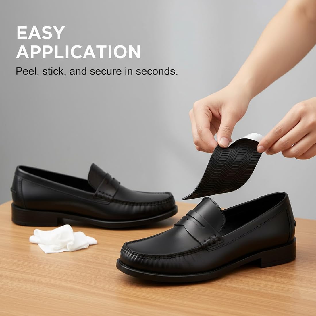 2 Pezzi Set Riparazione Suole Scarpe, Suole in Gomma Antiscivolo Autoadesive, Suola Antirutsch per Scarpe, Suole Vibram, Accessori per Riparazione Tacchi e Scarpe in Feltro - 5