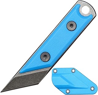 Ccanku C1146 Fixed Blade Knife,440C Blade G10 Handle EDC Tool Knife for Outdoor, Camping, Hiking, Fishing with kydex Sheath (Sky Blue)