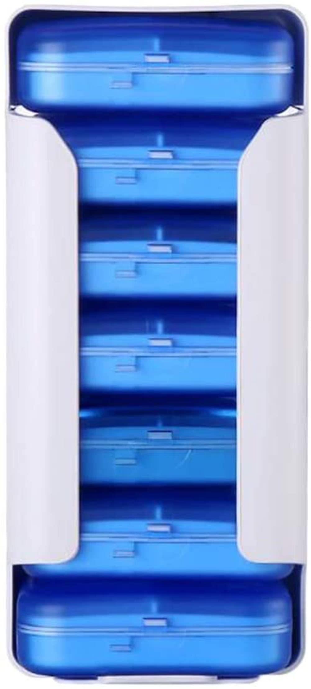 Pilulier À 6 Compartiments Organisateur De Pilules De 7 Jours Pilulier De Médecine De Voyage 9,2 X 6,6 Cm, Bleu