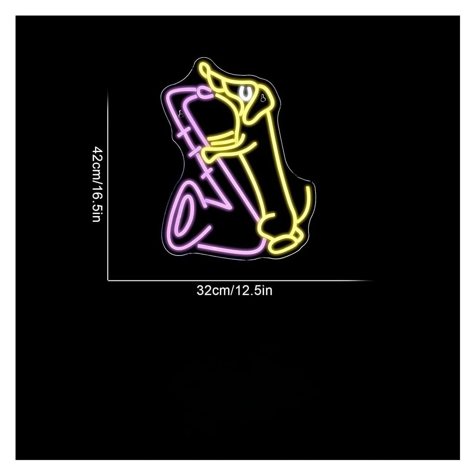 Generico Segno di luce al neon Lampada da parete con scritta Cane suona per jazz e luce al neon a per decorazioni per musica, feste, studio(32X42cm)